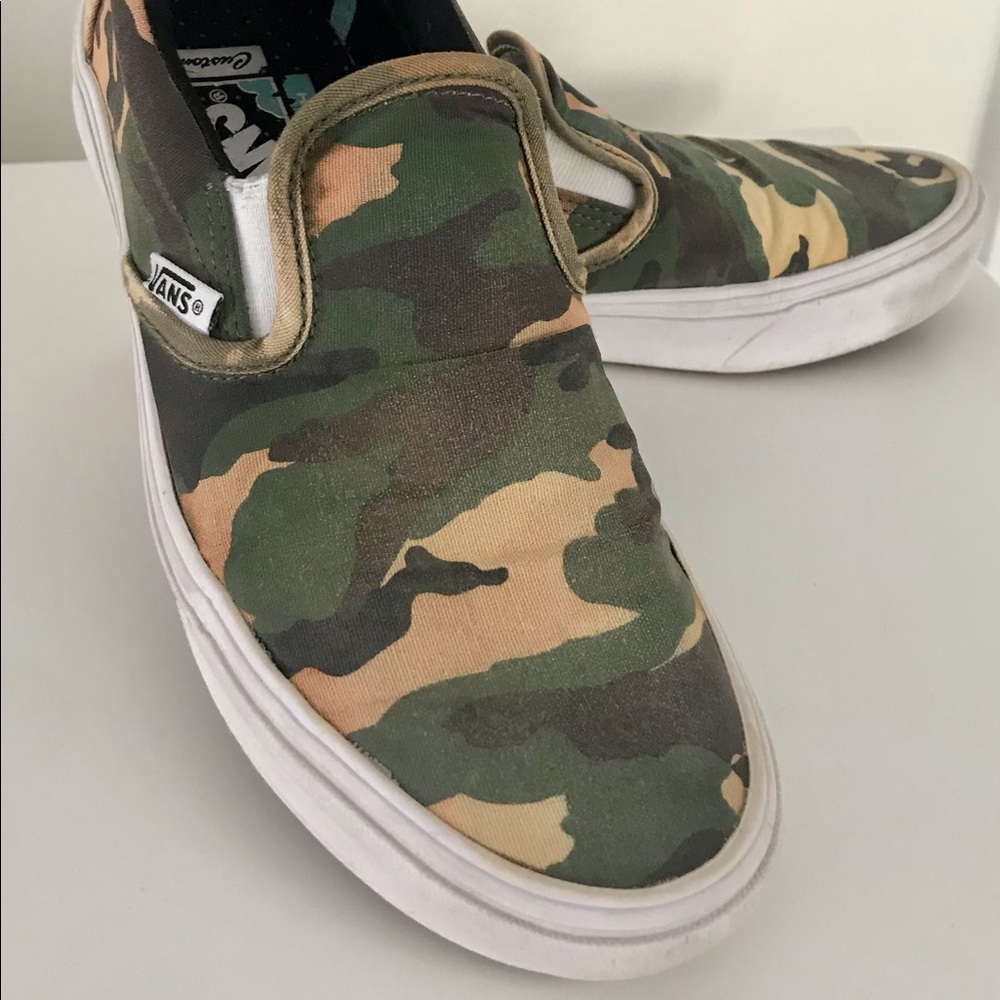 Custom Camo Vans - Women’s size 7.5